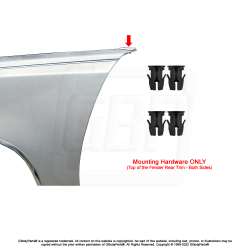 81-88 Cutlass Top Fender Hood Trim Extension Chrome Trim Molding HARDWARE ONLY, 4 PCS